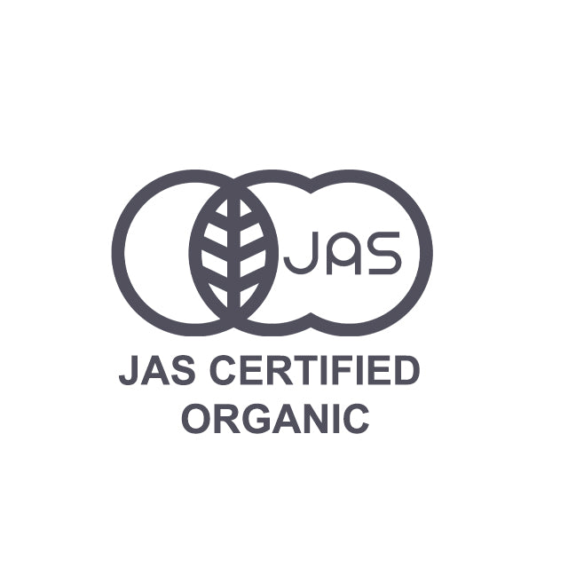 JAS Certified Organic logo with green circles and leaf design on a white background